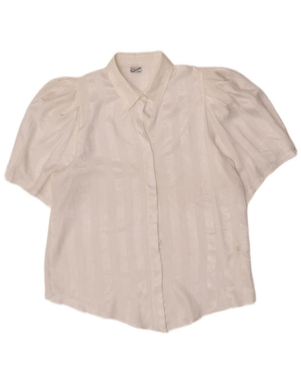 Primavera Firenze Womens See Through Shirt Blouse UK 16 Large White Striped