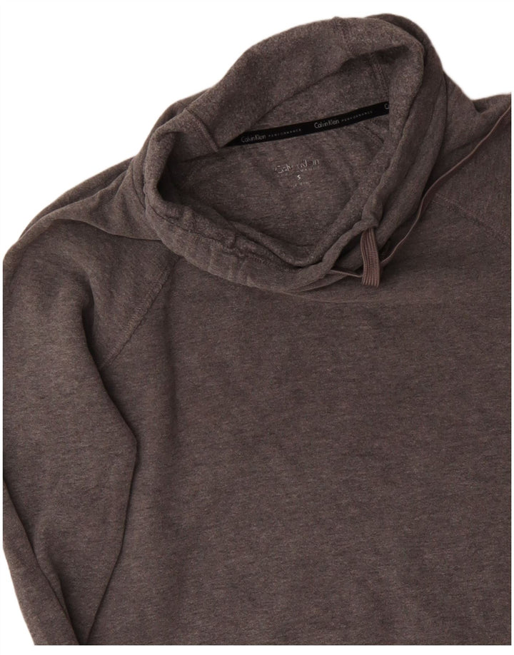 CALVIN KLEIN Ženski džemper s grafičkim dizajnom UK 10 Small Gray