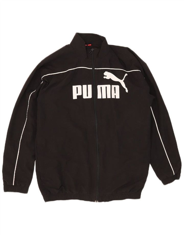 Puma Boys Graphic Trenirka Gornja jakna 15-16 godina crna poliester