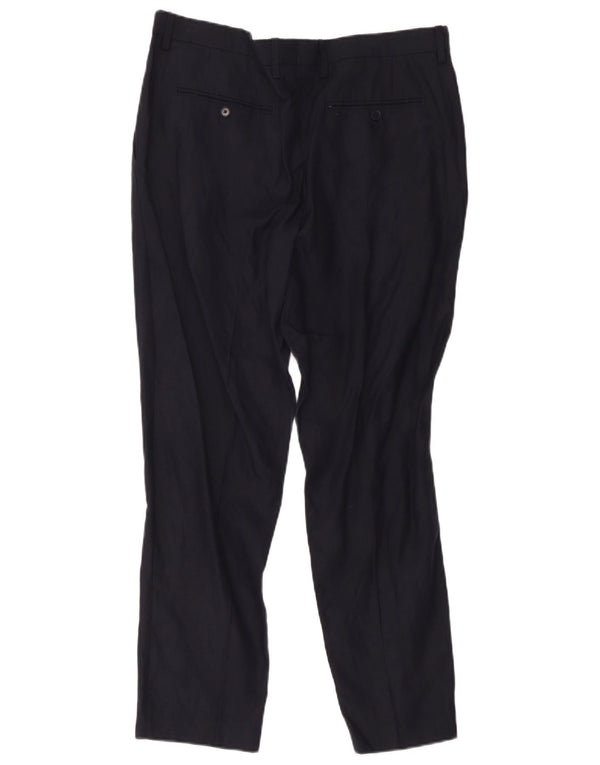 Zara muške ravne chino hlače EU 44 Large W34 L28 tamnoplavi lan