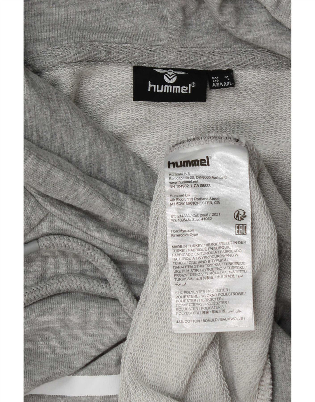 Hummel muška majica s kapuljačom s grafičkim motivima XL sivi flekasti poliester