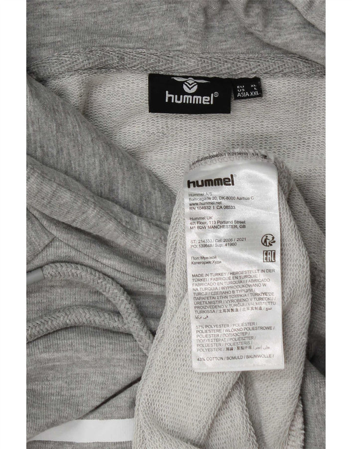 Hummel muška majica s kapuljačom s grafičkim motivima XL sivi flekasti poliester