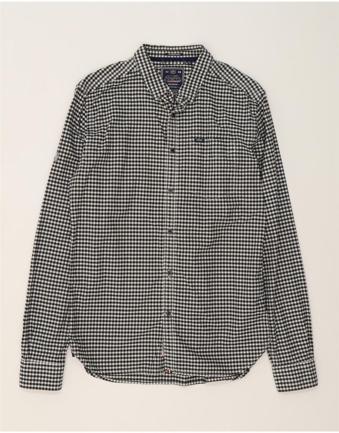 SUPERDRY muška košulja velika crna gingham pamuk