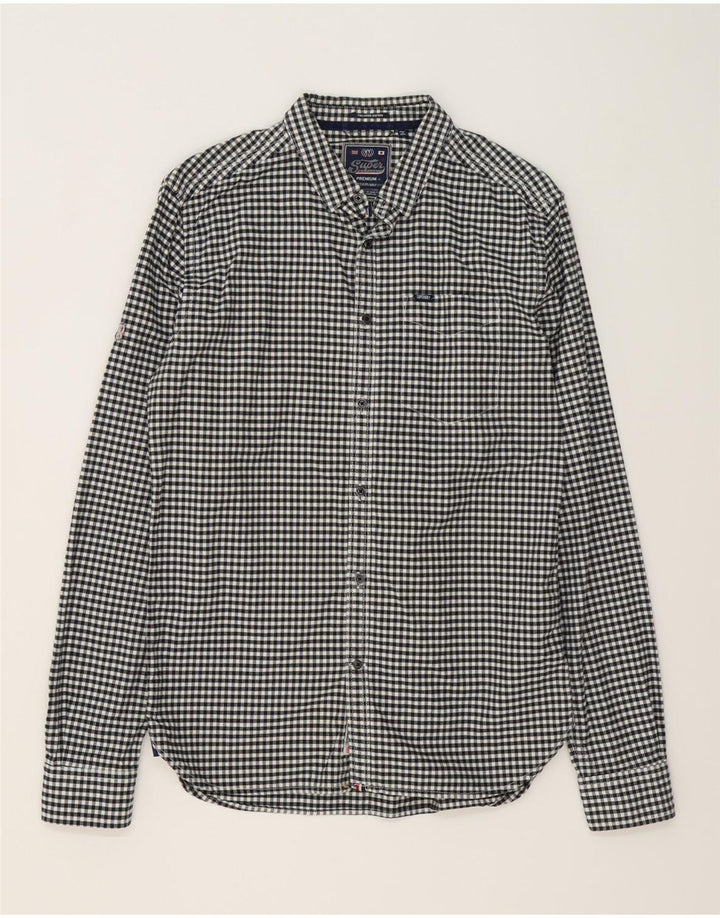 SUPERDRY muška košulja velika crna gingham pamuk