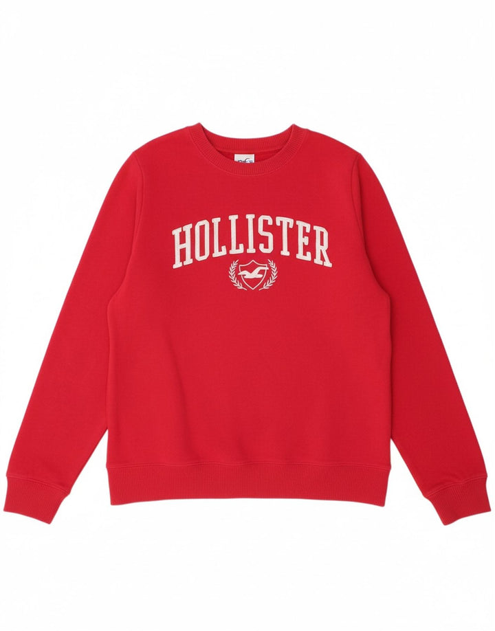HOLLISTER Mens Graphic Sweatshirt Jumper Small Red Cotton