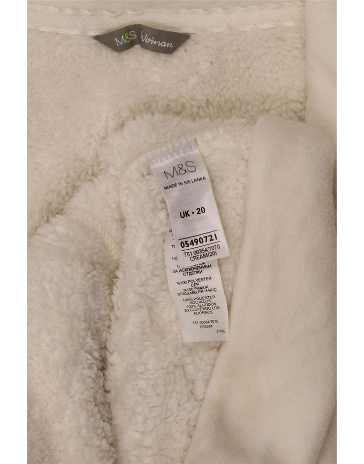 Marks & Spencer ženska jakna od flisa UK 20 2XL bijeli pamuk