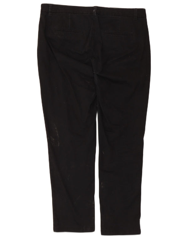 Benetton ženske sužene chino hlače UK 14 Large W34 L27 crni pamuk