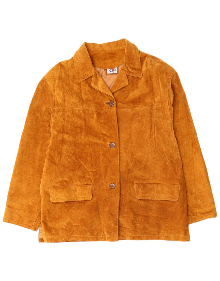 Vintage ženska jakna od brušene kože UK 16 velika retro smeđa koža