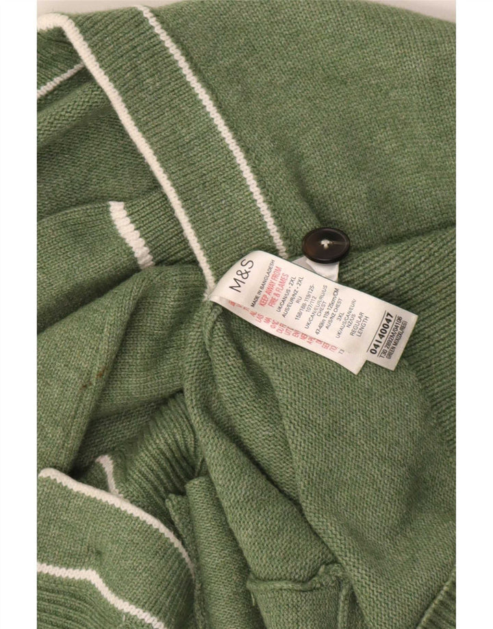 Marks & Spencer muški kardigan pulover 2XL zeleni poliester