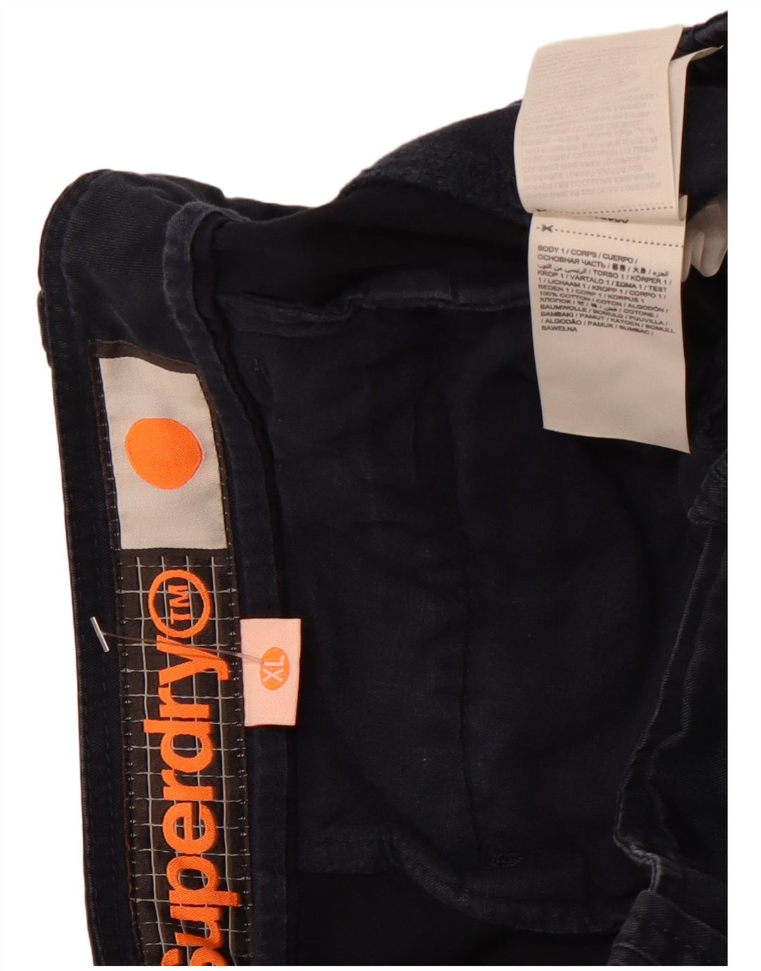 SUPERDRY muške kargo kratke hlače XL W38 tamnoplavi pamuk