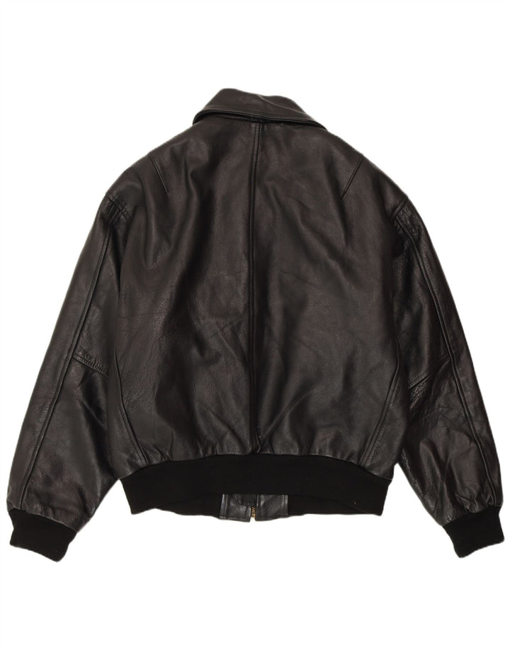 VINTAGE muška kožna jakna UK 40 velika crna koža