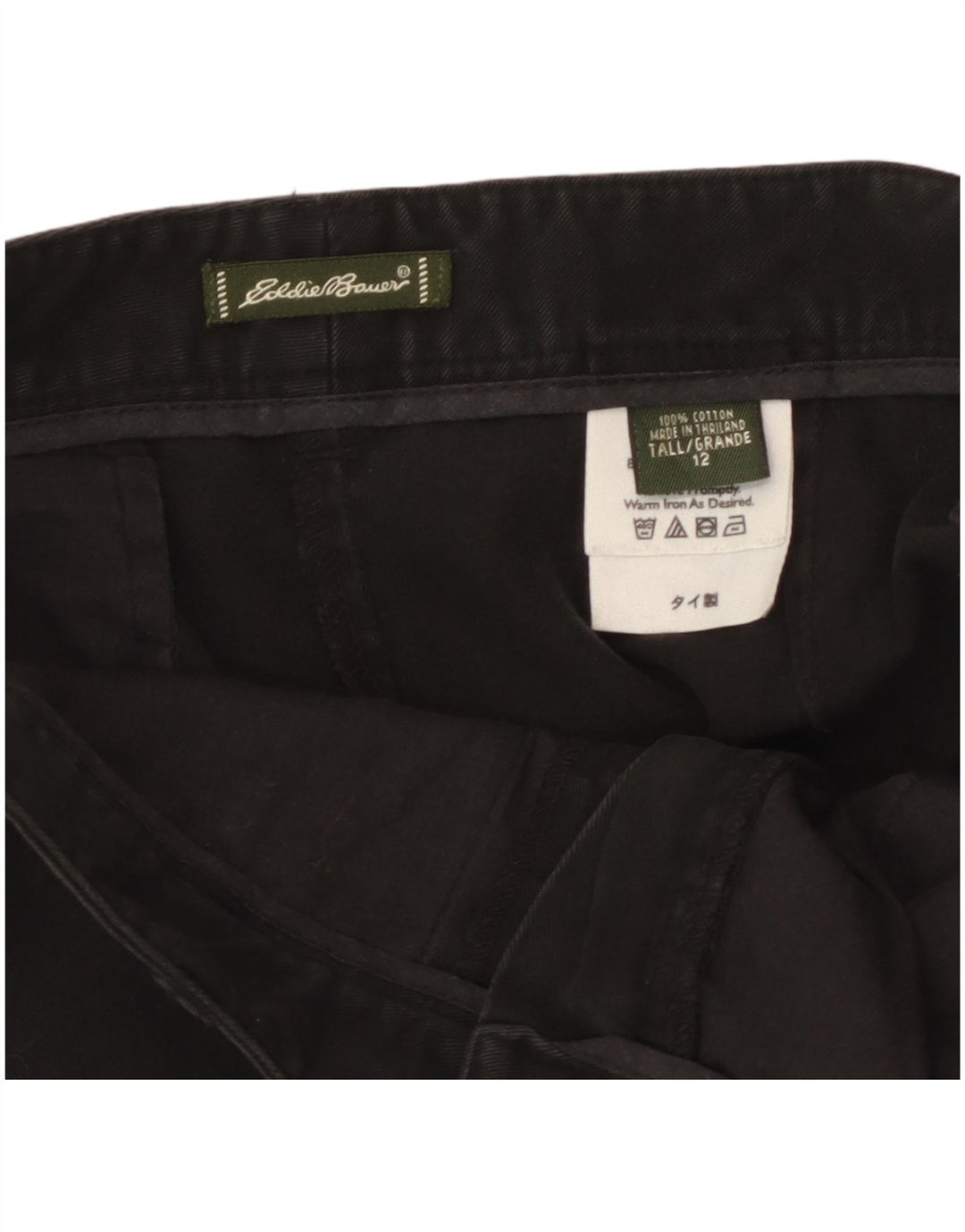 Eddie Bauer Ženske visoke chino kratke hlače US 12 Large W32 crni pamuk