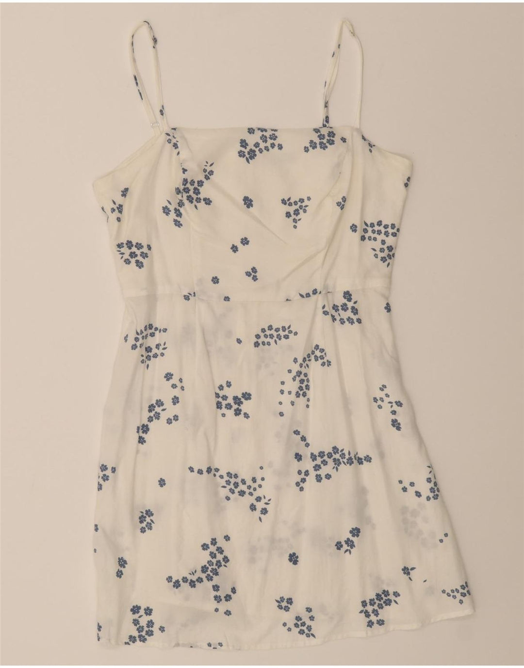 BENETTON Womens Sundress UK 14 Medium White Floral Lyocell Vintage Benetton and Second-Hand Benetton from Messina Hembry 