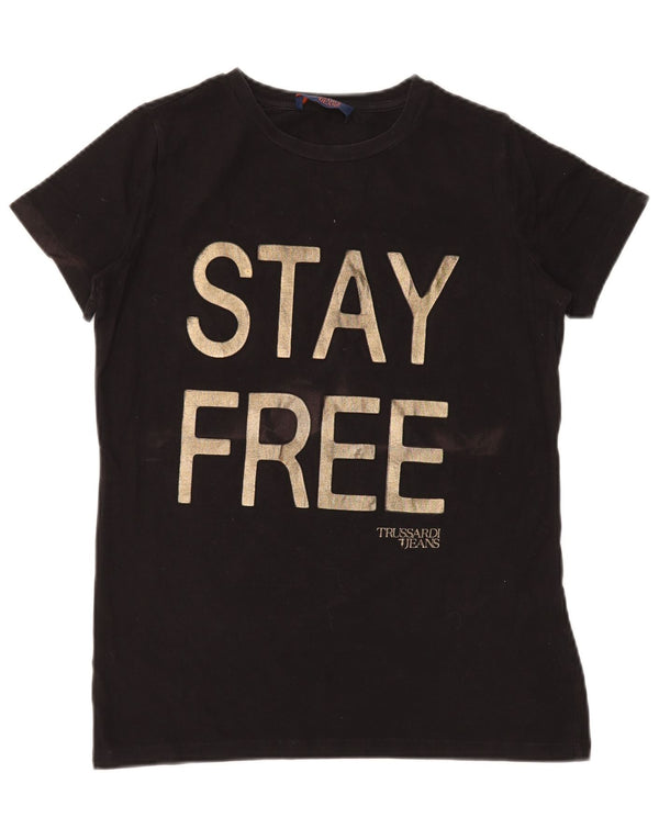 Trussardi Jeans Ženska majica kratkih rukava s grafičkim motivima UK 14 srednje crna