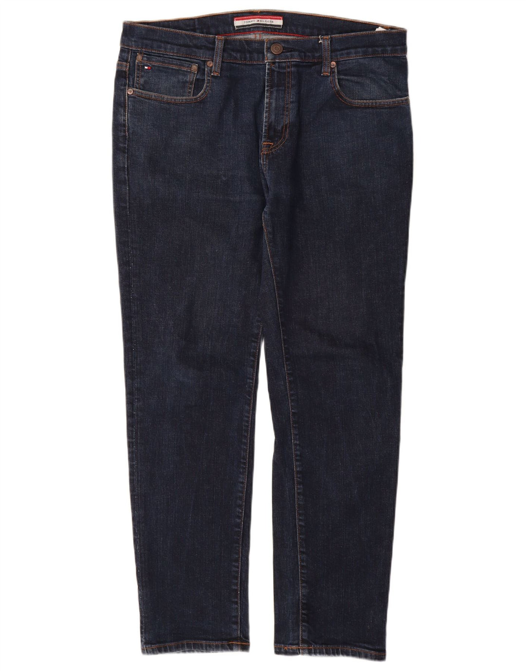 TOMMY HILFIGER Muške uske traperice W34 L30 tamnoplavi pamuk