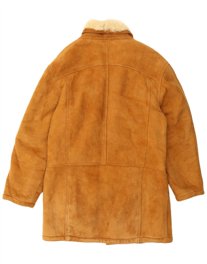 Vintage muški gornji kaput od šišanih šiša UK 40, veliki bež šišani kaput