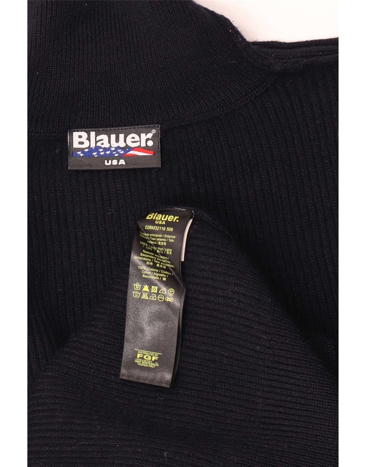 Blauer muški džemper s kornjačičastim ovratnikom srednje tamnoplave vune