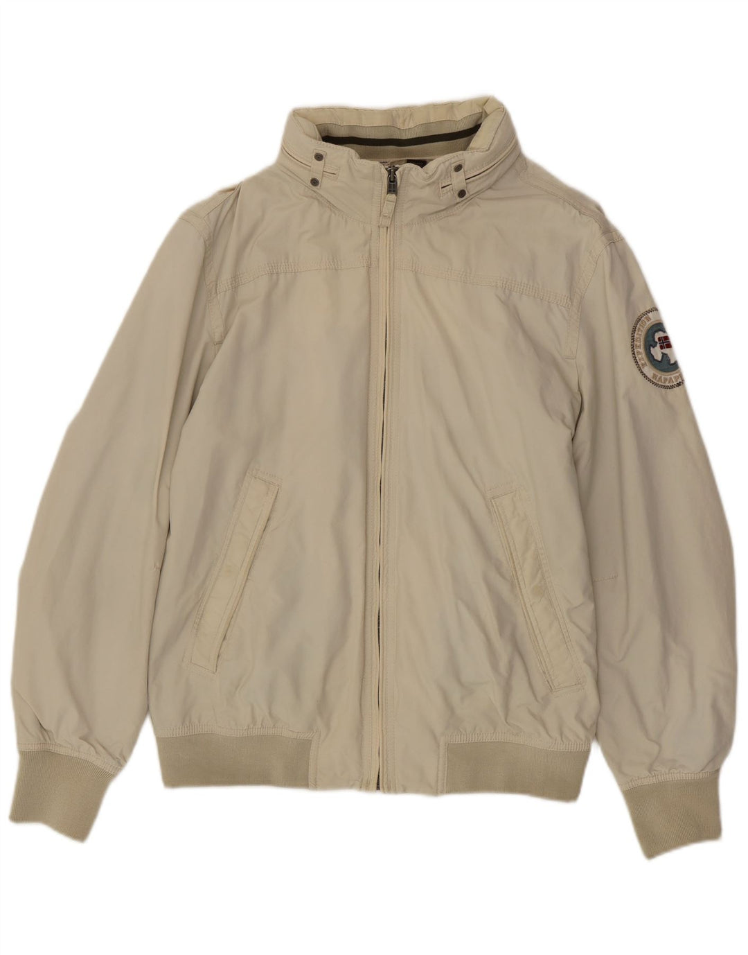 NAPAPIJRI Mens Bomber Jacket UK 42 XL Grey Polyamide