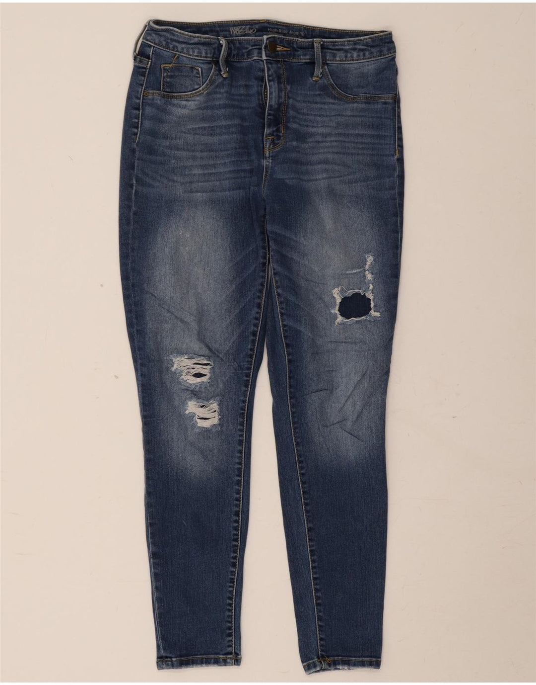 Mossimo ženske otrcane jegging traperice US 10 srednje W30 L26 plavi pamuk