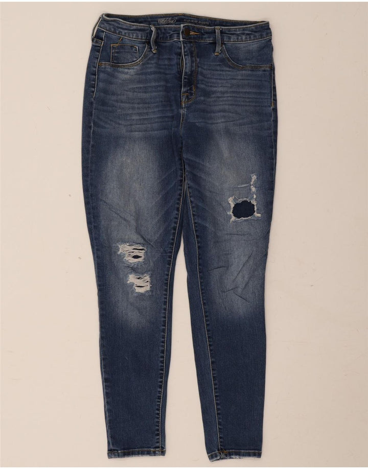Mossimo ženske otrcane jegging traperice US 10 srednje W30 L26 plavi pamuk