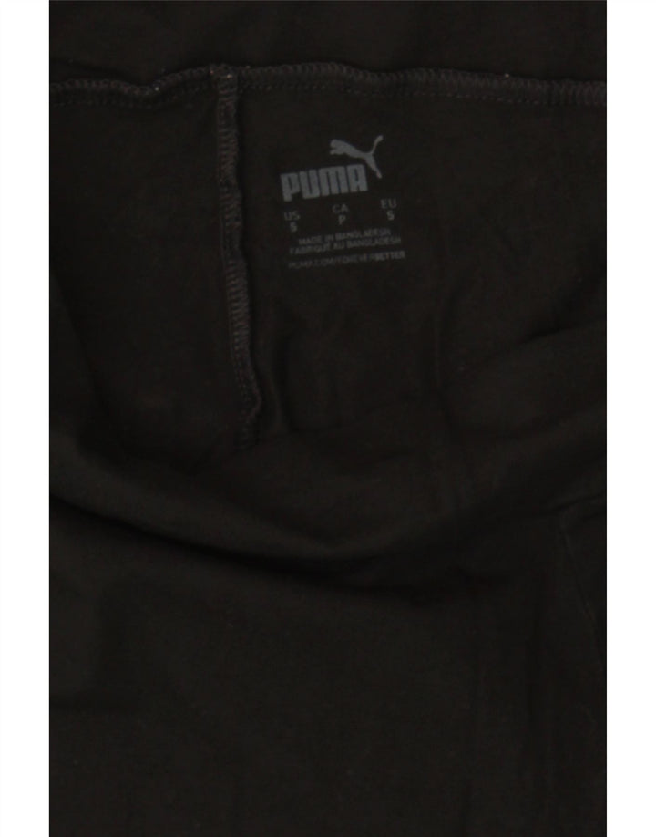 PUMA Womens Graphic Leggings UK 10 Small Black Cotton Vintage Puma and Second-Hand Puma from Messina Hembry 