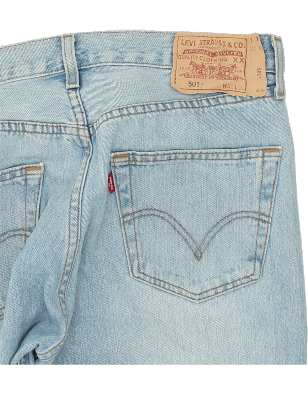 LEVI'S muške 501 ravne traperice W32 L32 plavi pamuk