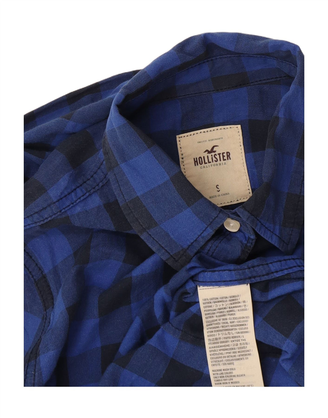 Hollister ženska flanelska košulja UK 10 Small Blue Gingham pamuk