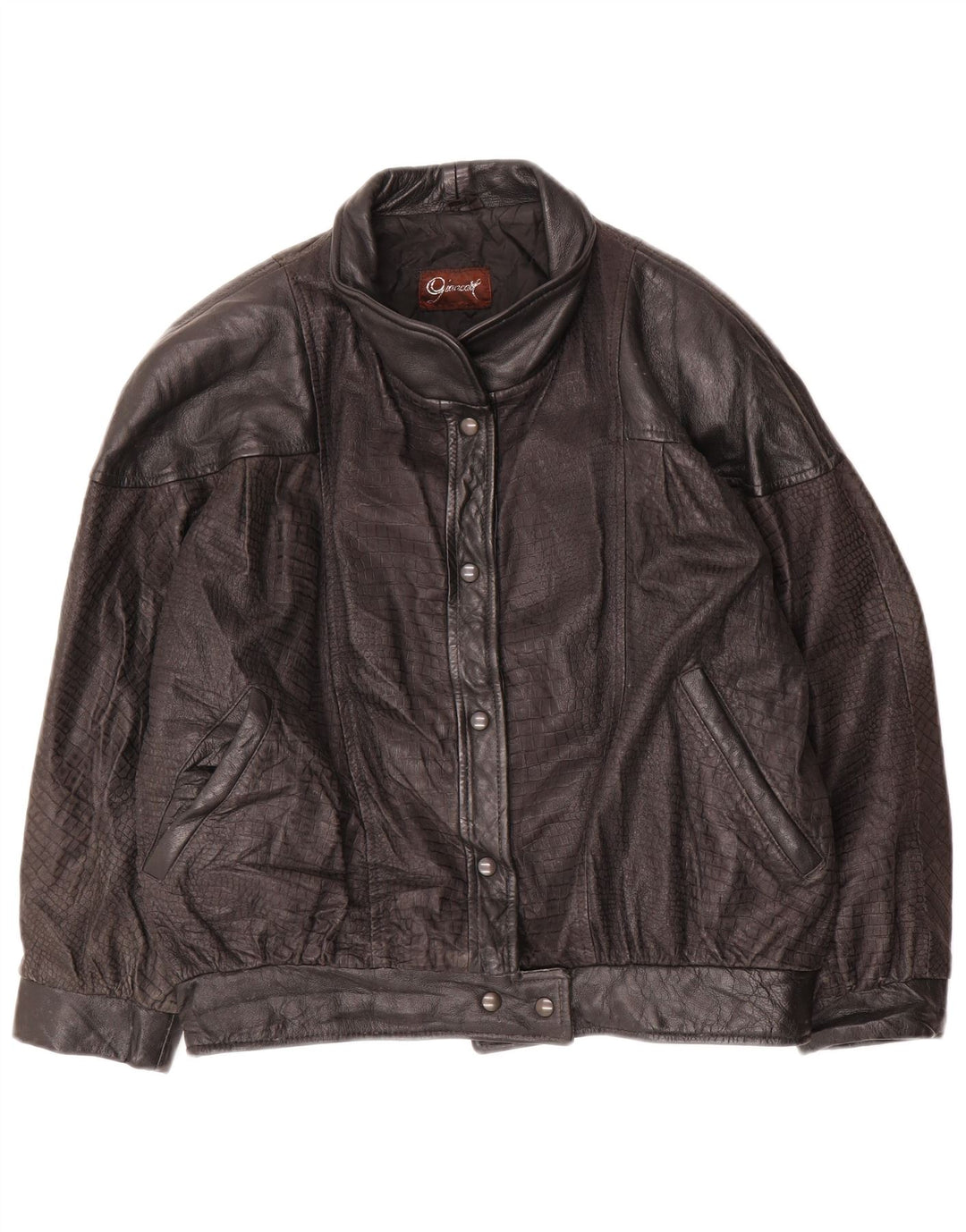 Vintage ženska kožna jakna IT 44 srednje crna koža