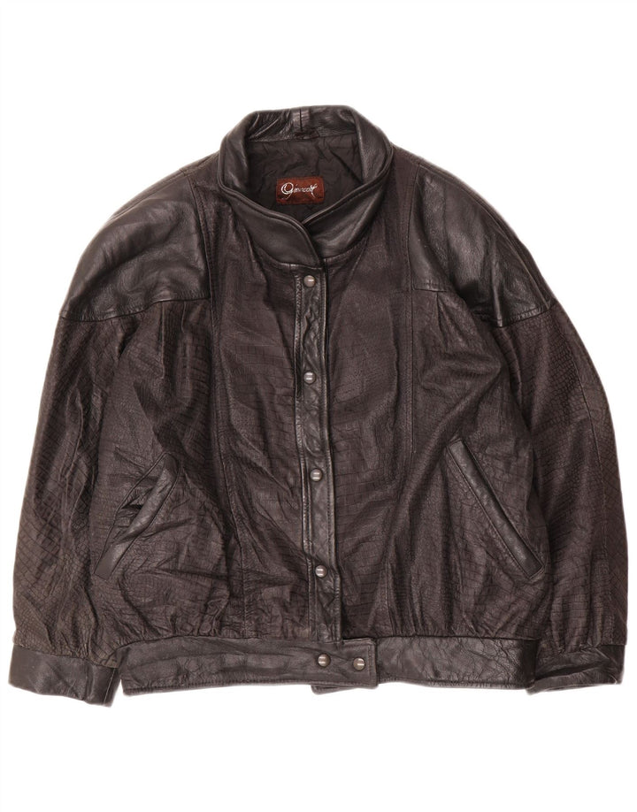 Vintage ženska kožna jakna IT 44 srednje crna koža