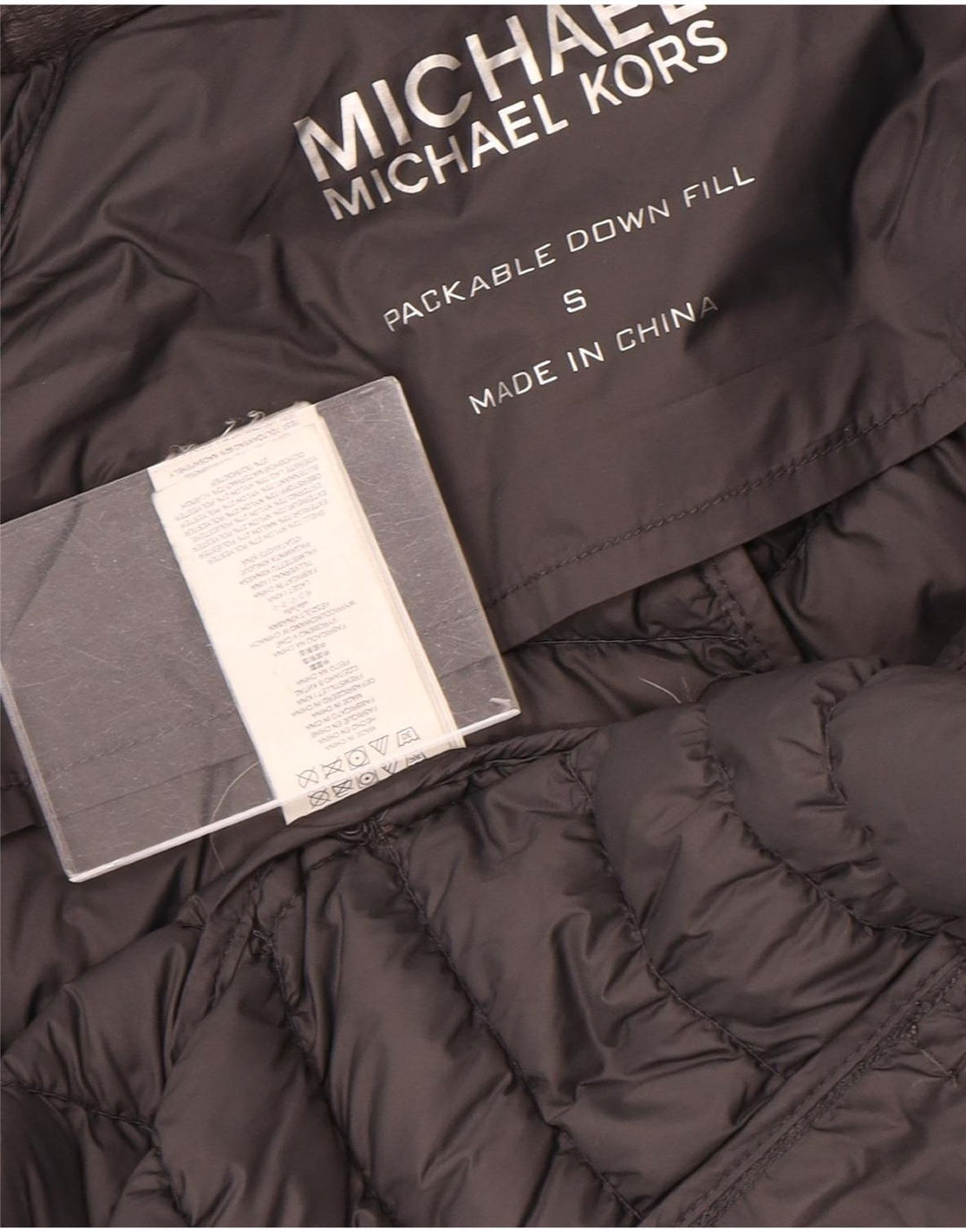 Michael Kors Ženska podstavljena jakna UK 10 Mala siva najlonska