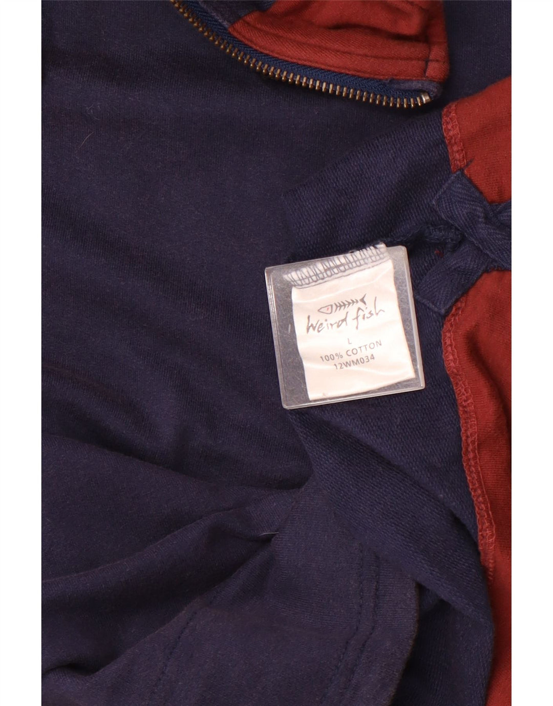 Weird Fish Muška majica dugih rukava 1/4 s patentnim zatvaračem, veliki tamnoplavi pamuk