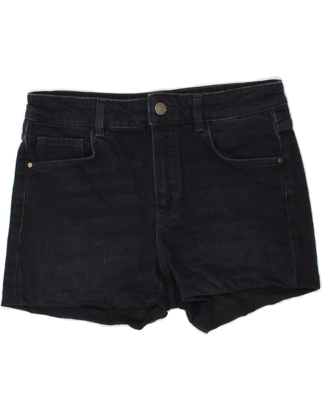MASSIMO DUTTI Womens Mid Rise Denim Shorts EU 38 Small W30  Navy Blue Vintage Massimo Dutti and Second-Hand Massimo Dutti from Messina Hembry 