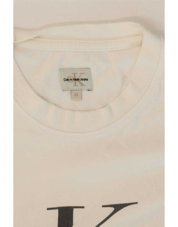 Calvin Klein Jeans Ženska skraćena majica kratkih rukava UK 12 Srednje bijela