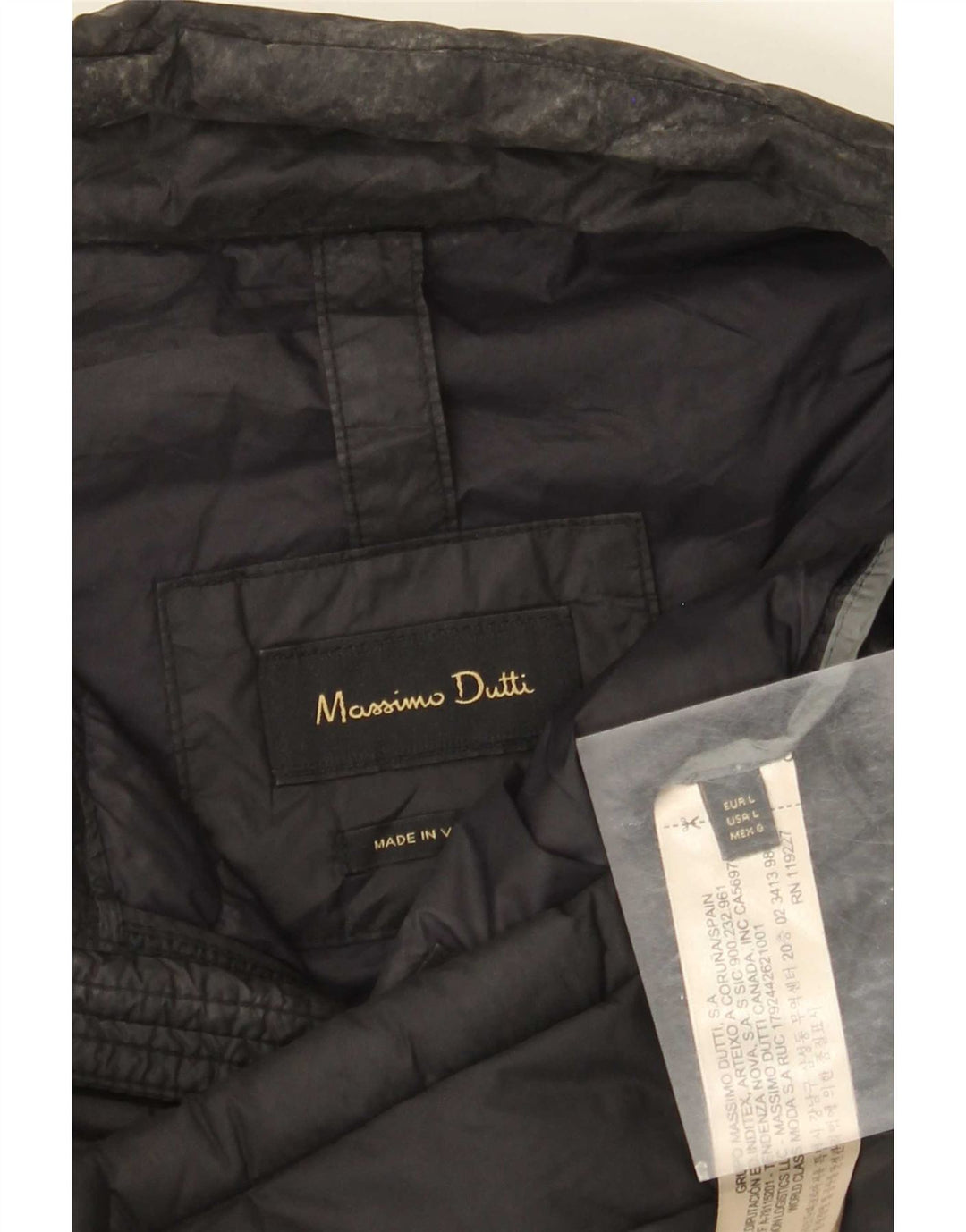 Massimo Dutti muška podstavljena jakna UK 40 veliki crni najlon