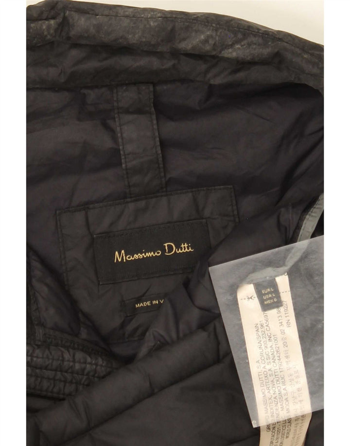 Massimo Dutti muška podstavljena jakna UK 40 veliki crni najlon