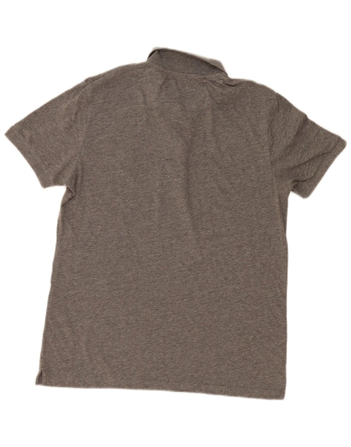 LYLE & SCOTT Mens Polo Shirt Medium Grey Flecked Cotton