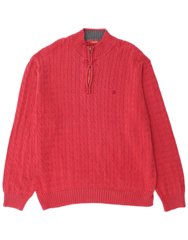 Izod muški džemper s izrezom s patentnim zatvaračem XL crveni
