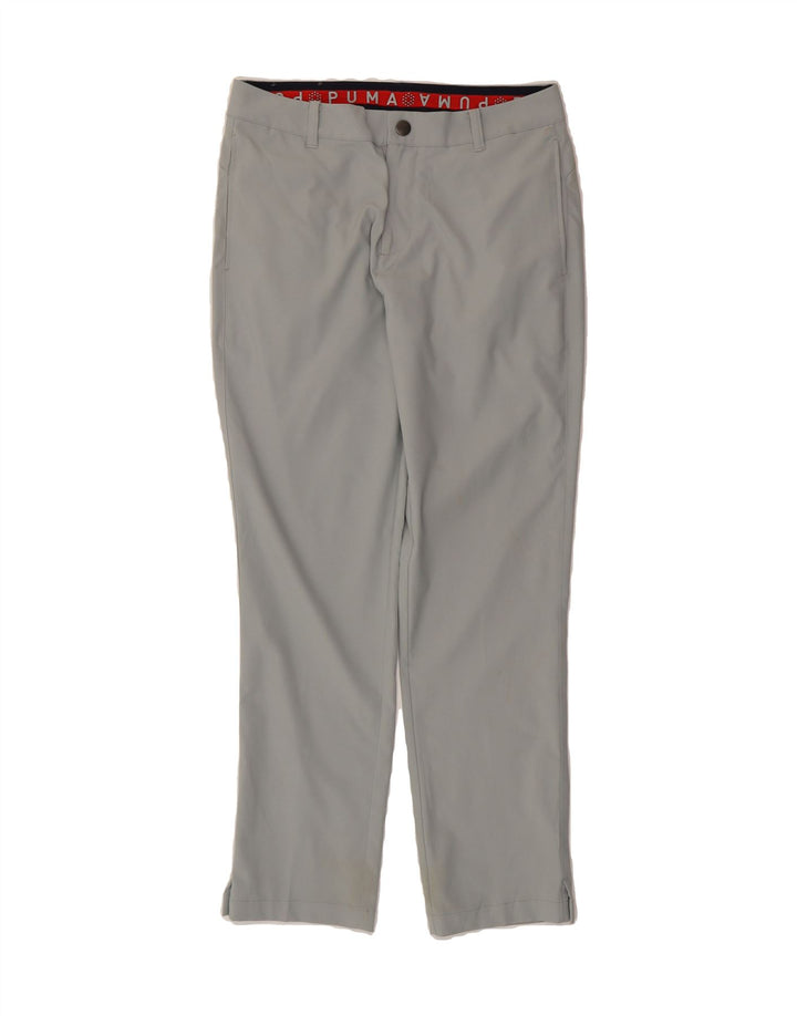 PUMA Mens Straight Chino Trousers W30 L30 Grey Polyester Vintage Puma and Second-Hand Puma from Messina Hembry 