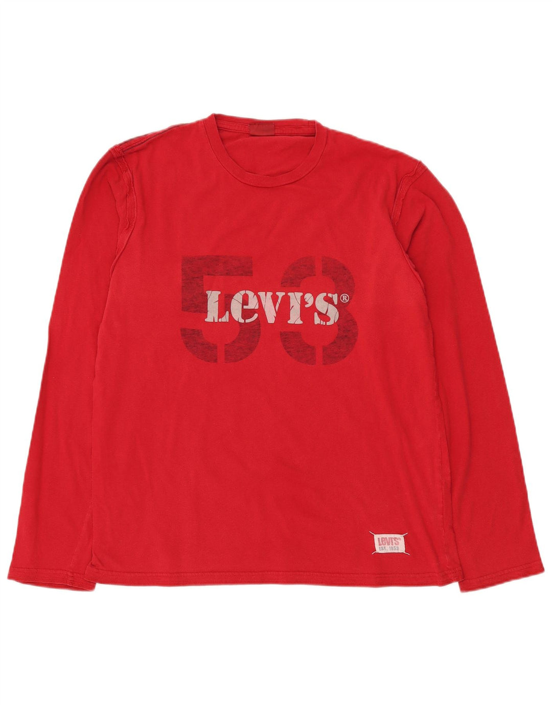LEVI'S ženska majica dugih rukava s grafikama UK 18 XL, crveni pamuk