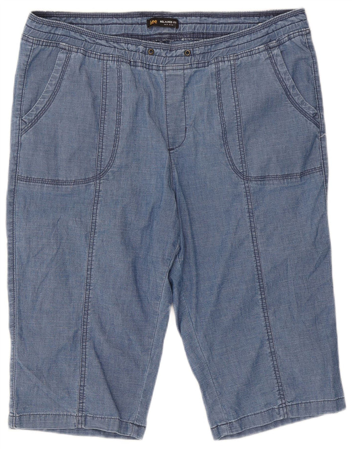 Lee ženske bermude srednjeg rasta opuštenog kroja UK 16 2XL W38 plavi pamuk