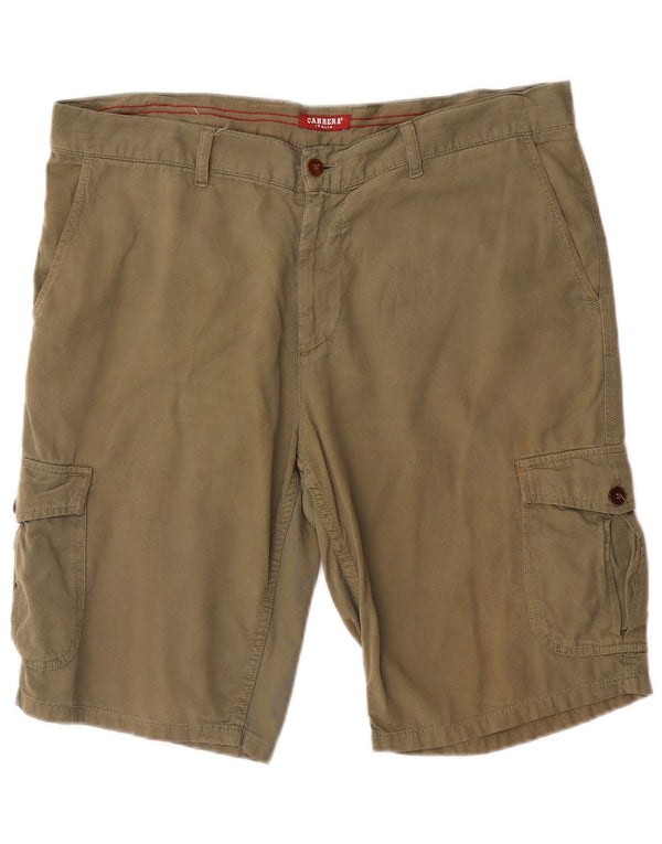 Carrera Mens Cargo Shorts W36 Large Khaki Cotton