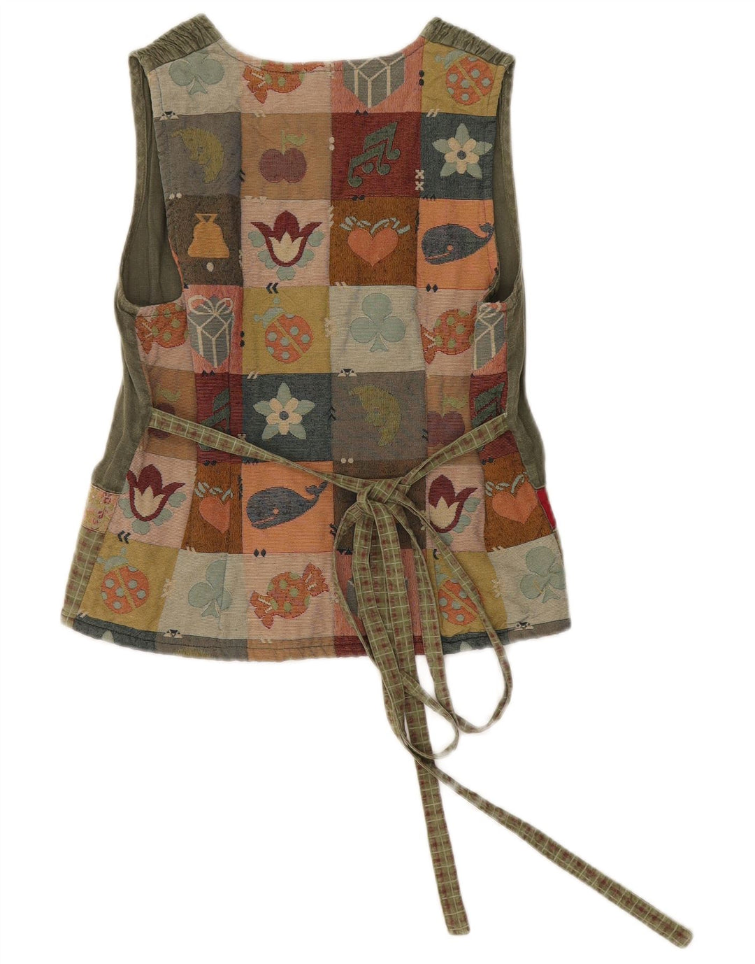 Vintage ženska košulja bez rukava bluza IT 44 srednje boje kaki patchwork