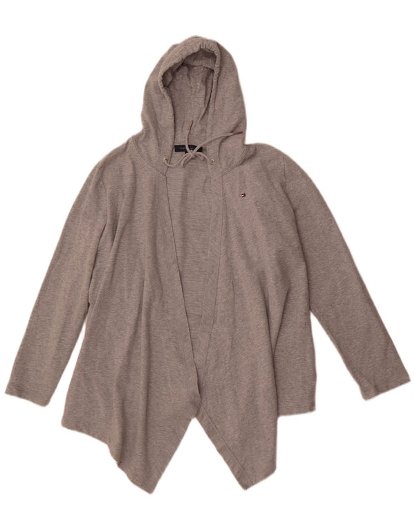 Tommy Hilfiger Ženski otvoreni pulover s kapuljačom UK 10 Mali sivi pamuk