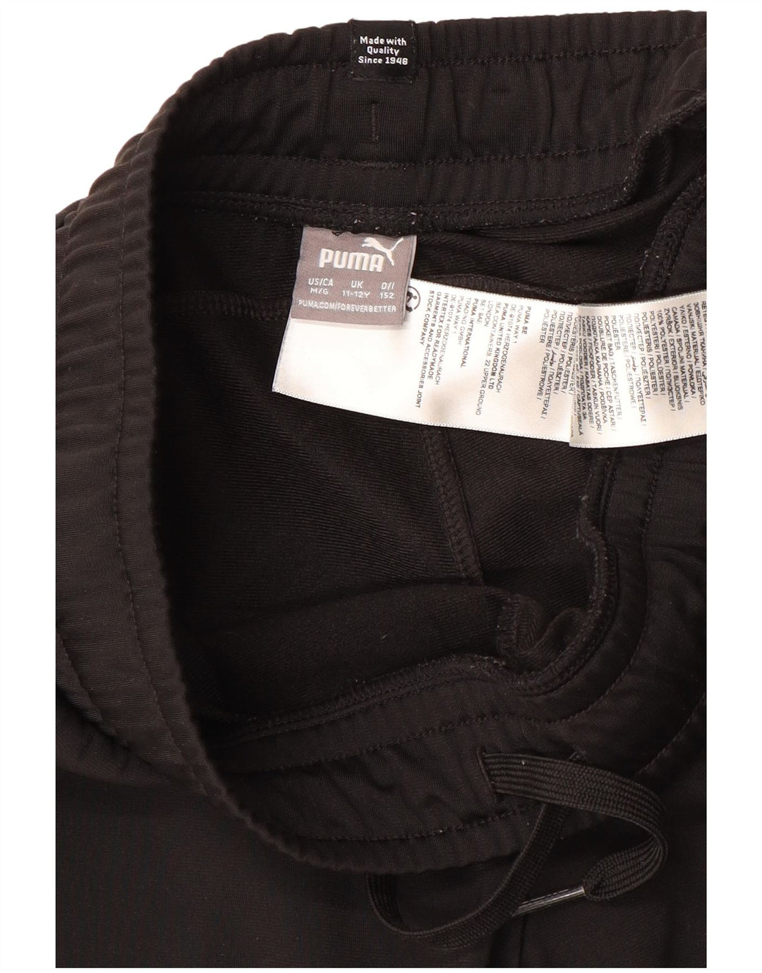 PUMA Trenirka za dječake, hlače za trčanje, 11-12 godina, crni poliester