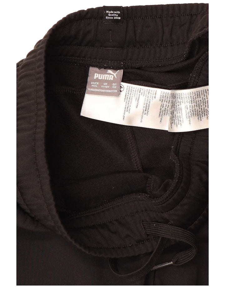 PUMA Trenirka za dječake, hlače za trčanje, 11-12 godina, crni poliester