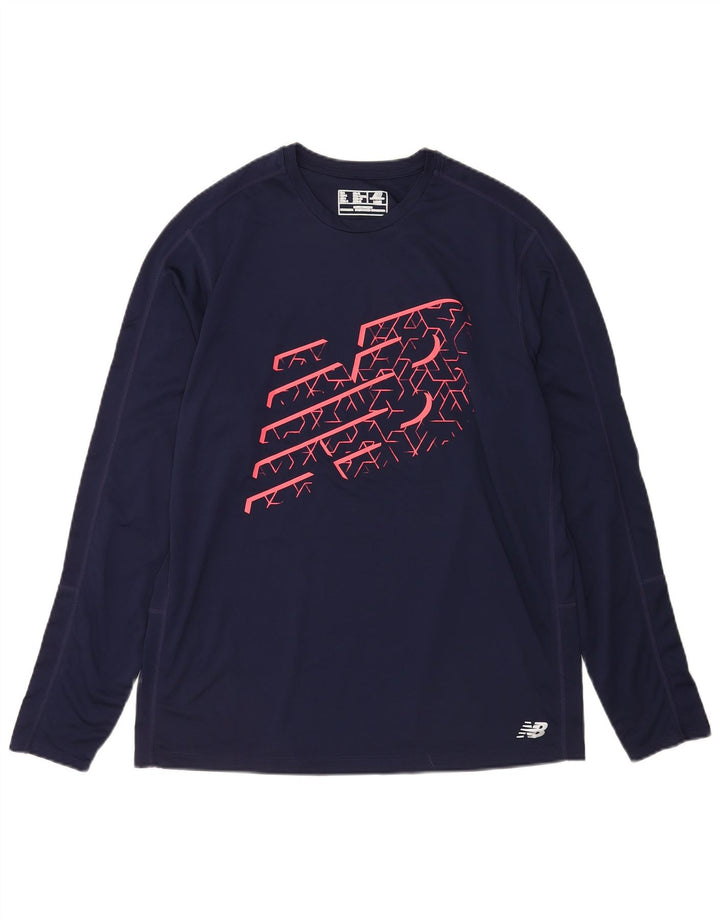 New Balance muška majica dugih rukava s grafičkim motivima, veliki tamnoplavi poliester