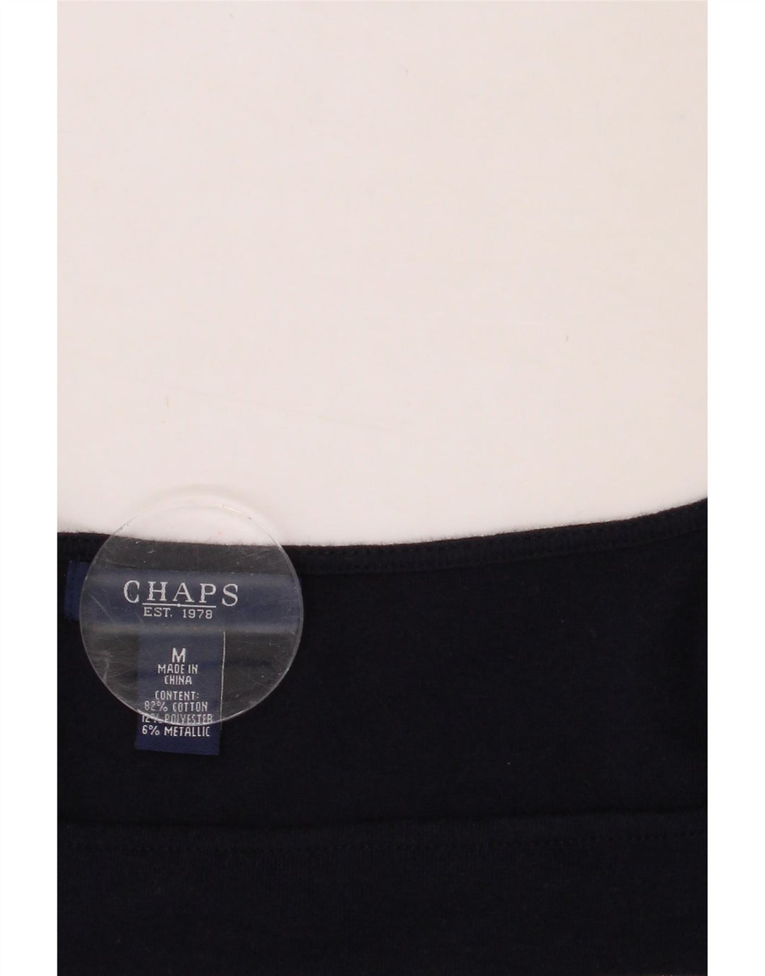 CHAPS Womens Top Long Sleeve UK 12 Medium Navy Blue Striped Cotton Vintage Chaps and Second-Hand Chaps from Messina Hembry 