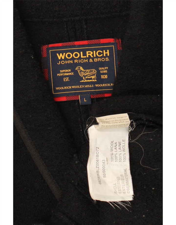 Woolrich Ženska jakna sa 4 gumba UK 14 Velika crna vunena