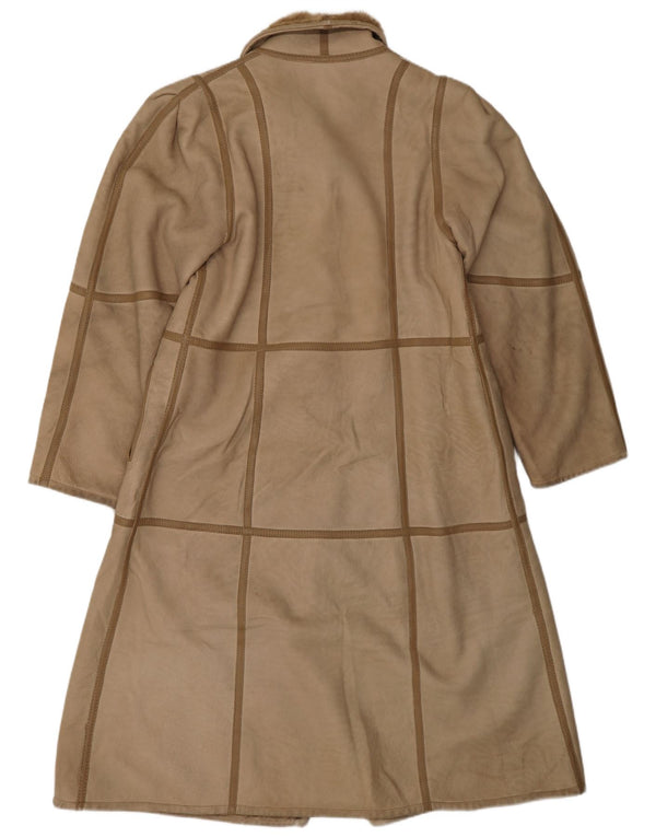 VINTAGE ženski kaput od šišanih šiša UK 10 Small Beige