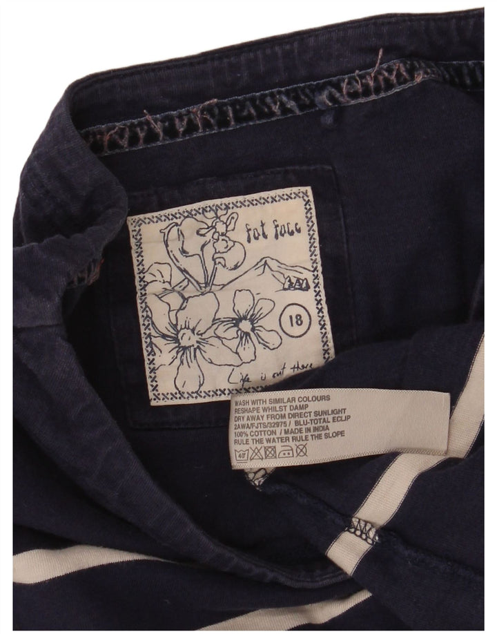 FAT FACE Ženska majica dugih rukava UK 18 XL, tamnoplavi pamuk na pruge